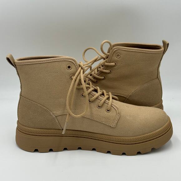 Levi's Hayley Tan Heavy Canvas Casual Lace Up Platform Ankle Boots Womens Size 9 - Picture 6 of 12